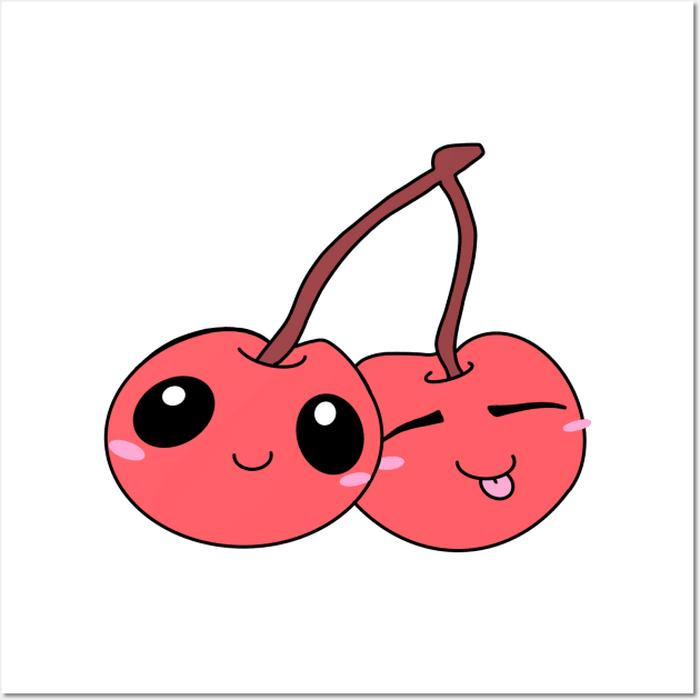 Kawaii Cherries Wall Art by Mamma Panda1